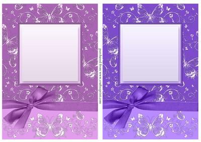 Luxurious A5 Floral & Butterfly Card Fronts with Bow