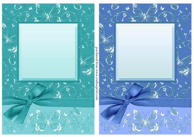 Luxurious A5 Floral & Butterfly Card Fronts with Bow