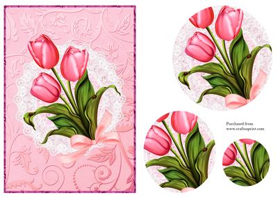 Deluxe A5 Tulip Card Fronts with Bow