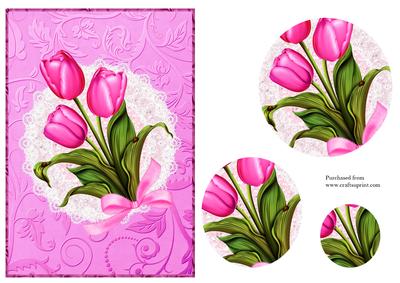 Deluxe A5 Tulip Card Fronts with Bow