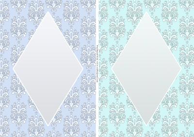 Elegant Damask Diamond A5 Card Fronts