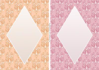 Elegant Damask Diamond A5 Card Fronts