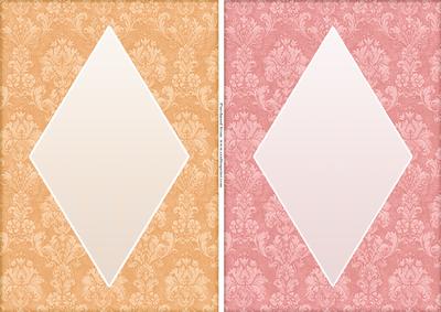 Elegant Damask Diamond A5 Card Fronts