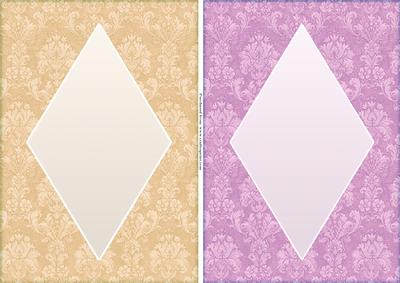 Elegant Damask Diamond A5 Card Fronts