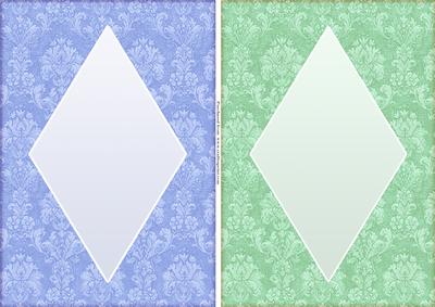 Elegant Damask Diamond A5 Card Fronts