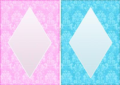 Elegant Damask Diamond A5 Card Fronts