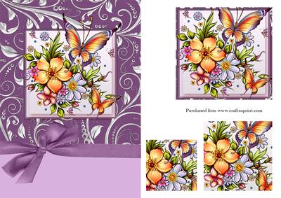 Floral Butterfly Pyramage Card