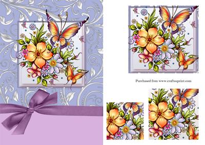 Floral Butterfly Pyramage Card