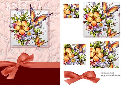 Floral Butterfly Pyramage Card