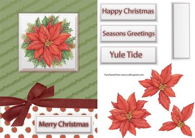 Poinsettia Christmas Decoupage Card