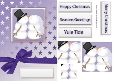 Kissing Snowmen Christmas Card
