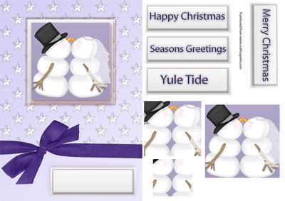 Kissing Snowmen Christmas Card