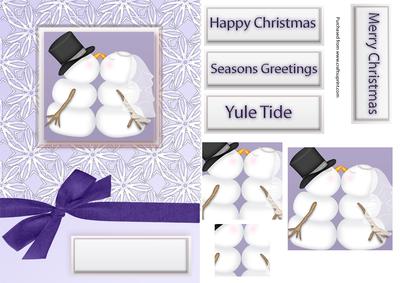 Kissing Snowmen Christmas Card