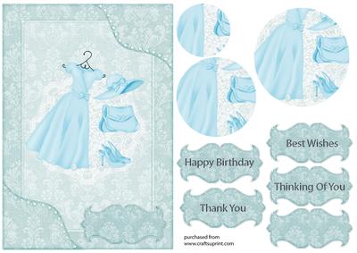 Pretty Little Blue Dress Pyramage Card