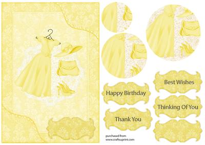 Pretty Little Yellow Dress Pyramage Card