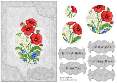 Floral Card Front with Pyramage
