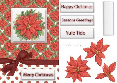 Poinsettia Christmas Decoupage Card