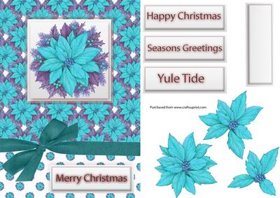 Poinsettia Christmas Decoupage Card