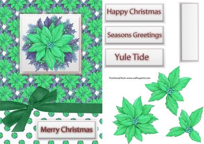Poinsettia Christmas Decoupage Card