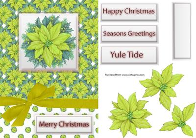 Poinsettia Christmas Decoupage Card
