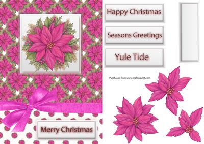Poinsettia Christmas Decoupage Card