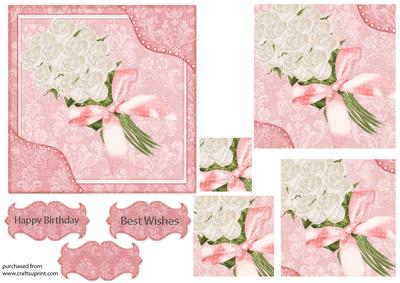 Floral Card Front with Pyramage