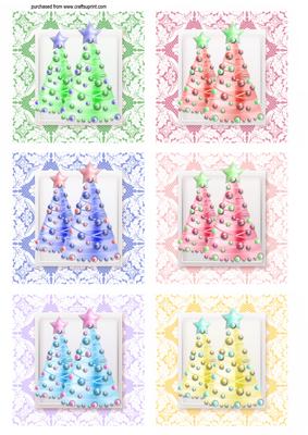 Christmas Tree Lace Squares Toppers