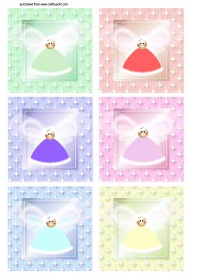 Christmas Angel Squares Toppers