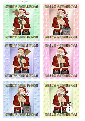 Christmas Santa Square Toppers