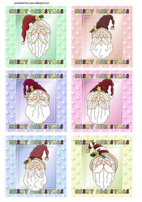 Christmas Santa Square Toppers