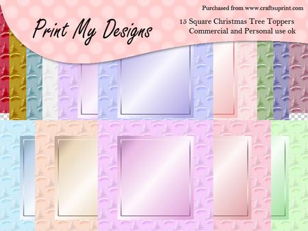 15 Christmas Tree Square Toppers