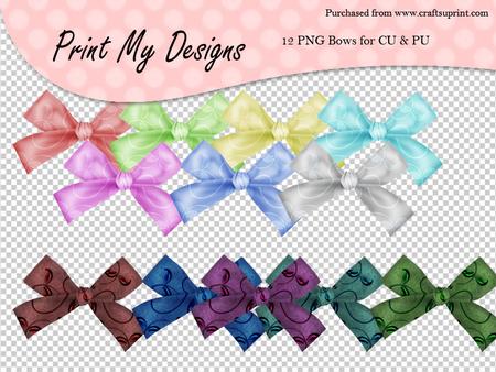 12 Png Bows for Cu & Pu
