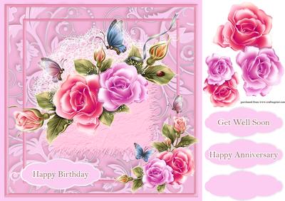 Roses 8in x 8in Decoupage