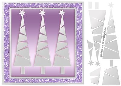 Three Christmas Trees Decoupage