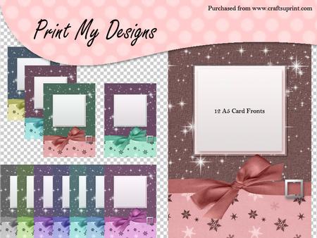 A5 Christmas Sparkle Card Fronts Cu & Pu