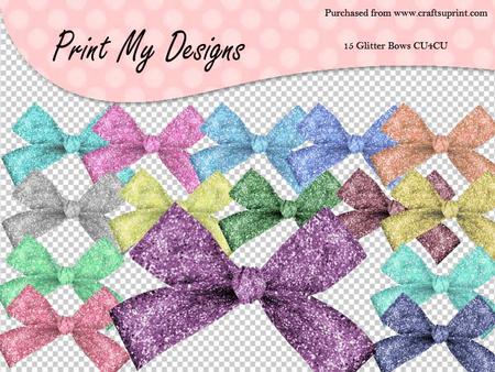 Glitter Bows Cu & Pu