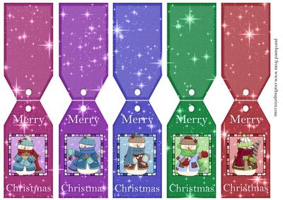 Christmas Xmas Tags with Snowmen