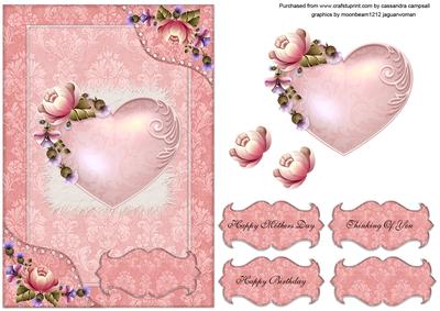 Floral Card Front Mothers Day, Birthday
