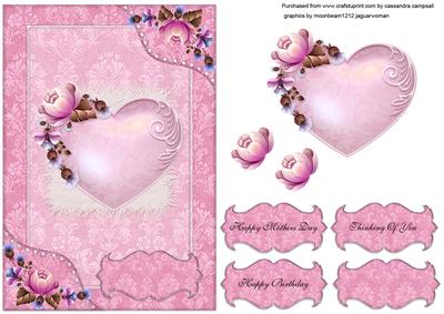 Floral Card Front Mothers Day, Birthday
