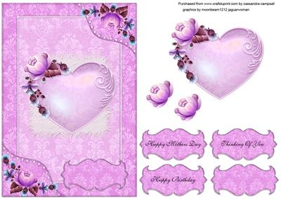 Floral Card Front Mothers Day, Birthday
