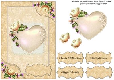 Floral Card Front Mothers Day, Birthday