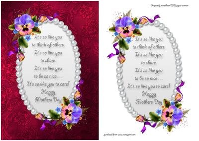 Mothers Day Pansies Card Front