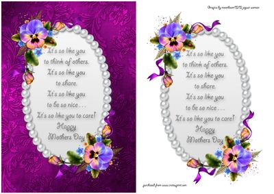 Mothers Day Pansies Card Front