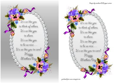 Mothers Day Pansies Card Front
