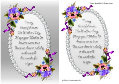 Mothers Day Pansies Card Front
