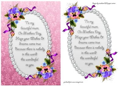 Mothers Day Pansies Card Front