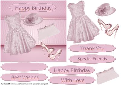 Happy Birthday Cute Dress Pink