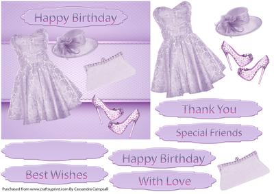 Happy Birthday Cute Dress Purple