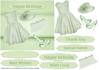 Happy Birthday Cute Dress Green