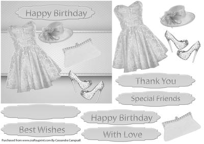 Happy Birthday Cute Dress Silver